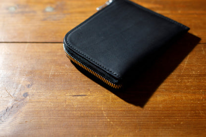 AMIACALVA / AK-043 GUIDI&ROSELLINI SHORT ZIP WALLET - Black