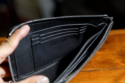 AMIACALVA / AK-042 GUIDI&ROSELLINI LONG ZIP WALLET - Black