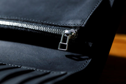 AMIACALVA / AK-007 GUIDI&ROSELLINI MEDIUM WALLET - Black