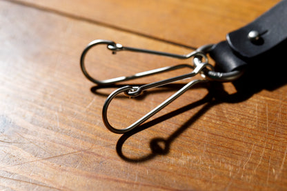 AMIACALVA / AK025 GUIDI&ROSELLINI 2RING KEY HOLDER - Black