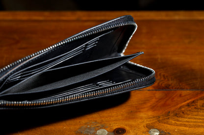 AMIACALVA / AK-042 GUIDI&ROSELLINI LONG ZIP WALLET - Black