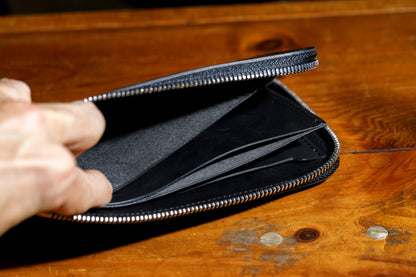 AMIACALVA / AK-042 GUIDI&ROSELLINI LONG ZIP WALLET - Black