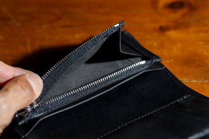 AMIACALVA / AK-007 GUIDI&ROSELLINI MEDIUM WALLET - Black