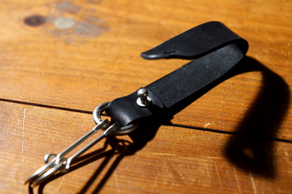 AMIACALVA / AK025 GUIDI&ROSELLINI 2RING KEY HOLDER - Black
