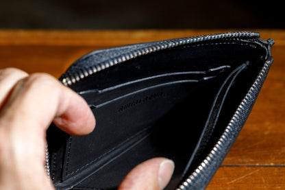 AMIACALVA / AK-043 GUIDI&ROSELLINI SHORT ZIP WALLET - Black