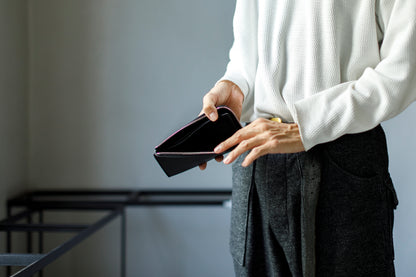 AMIACALVA / AK-042 GUIDI&ROSELLINI LONG ZIP WALLET - Black