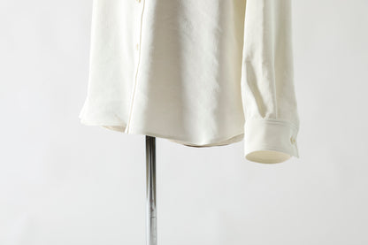山内 / 26143-sili / ビンテージシルクリネン・ダブルステッチシャツ - off white