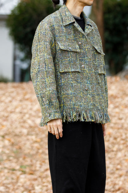 SARTO / 261-03002 MIX TWEED OVER SHIRT - ARMY(HOME SPUN)