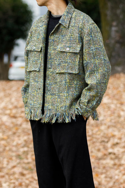 SARTO / 261-03002 MIX TWEED OVER SHIRT - ARMY(HOME SPUN)