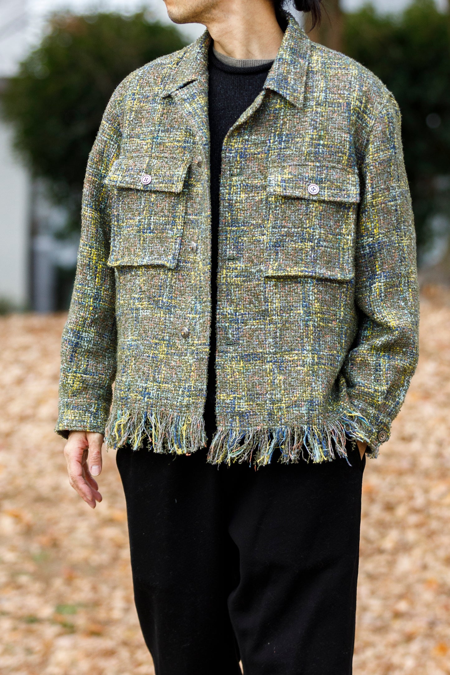 SARTO / 261-03002 MIX TWEED OVER SHIRT - ARMY(HOME SPUN)