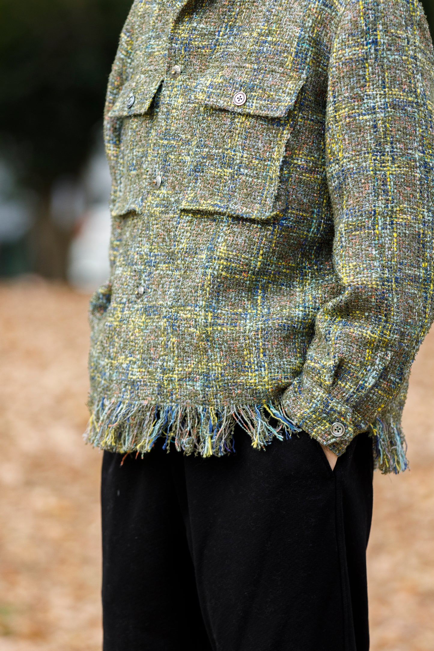 SARTO / 261-03002 MIX TWEED OVER SHIRT - ARMY(HOME SPUN)