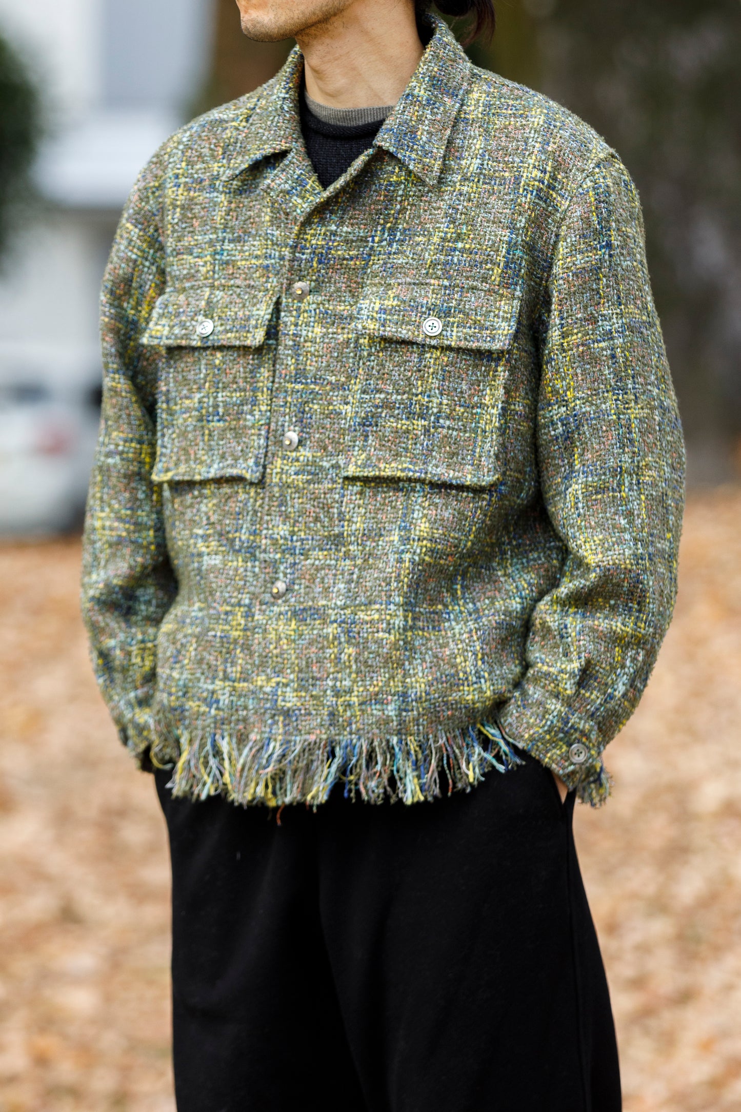 SARTO / 261-03002 MIX TWEED OVER SHIRT - ARMY(HOME SPUN)