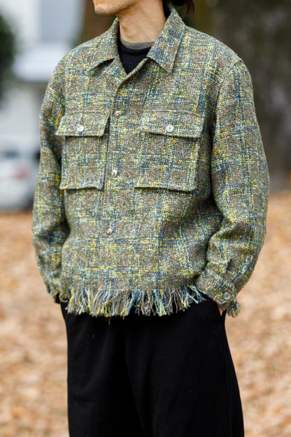 SARTO / 261-03002 MIX TWEED OVER SHIRT - ARMY(HOME SPUN)