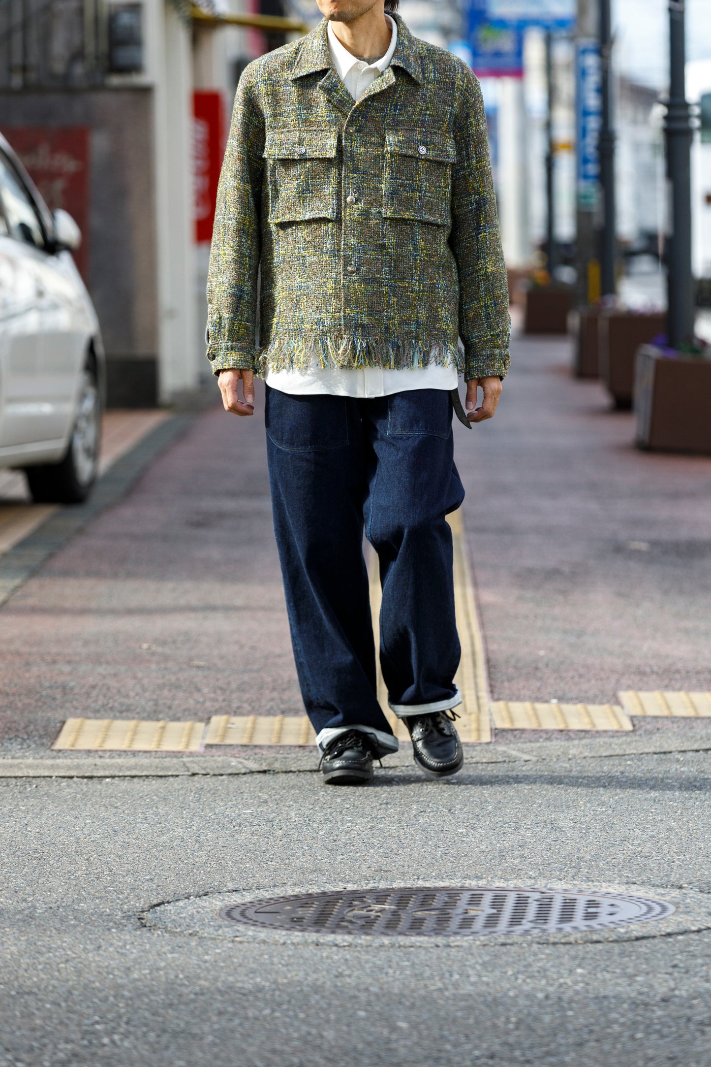 SARTO / 261-03002 MIX TWEED OVER SHIRT - ARMY(HOME SPUN)