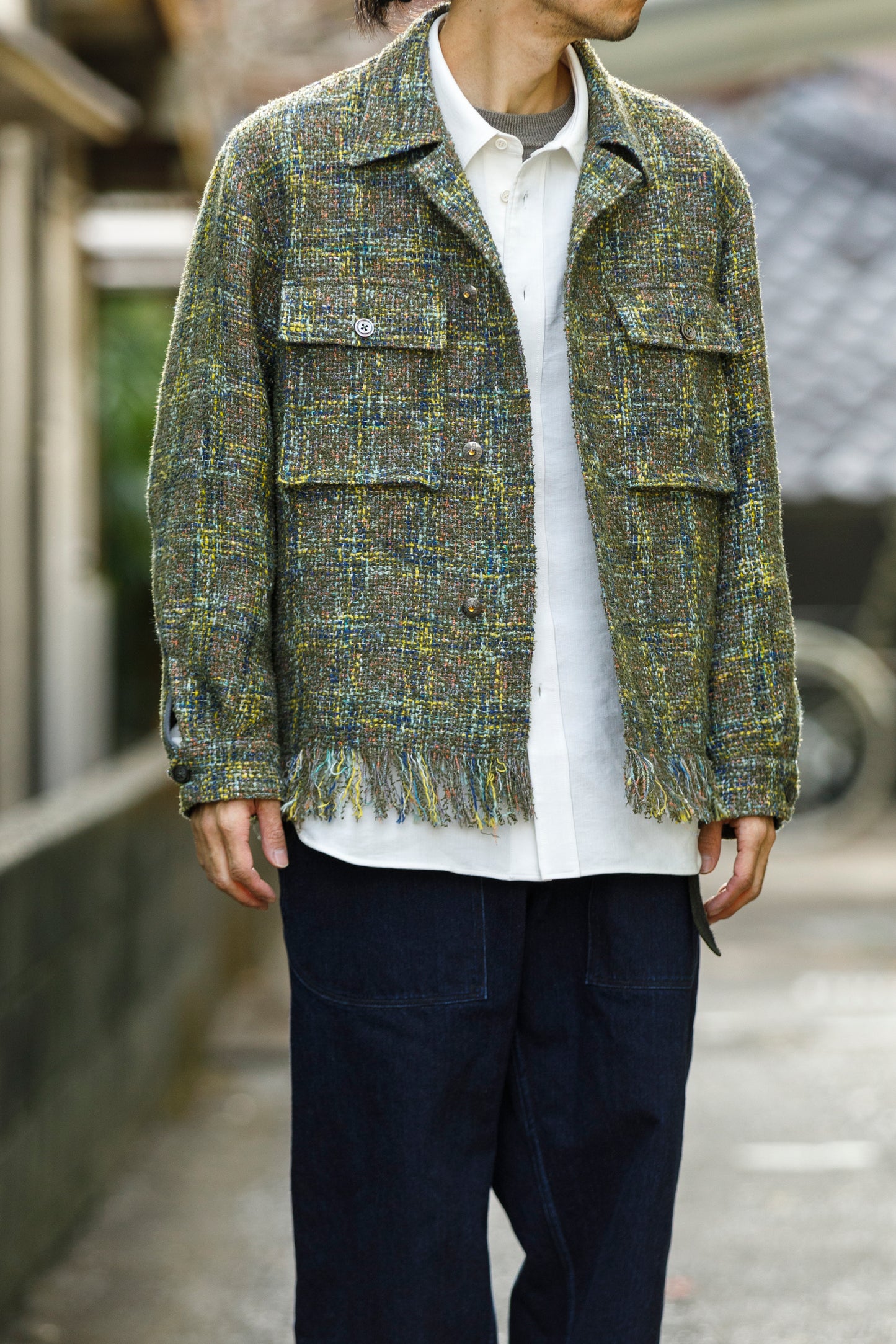SARTO / 261-03002 MIX TWEED OVER SHIRT - ARMY(HOME SPUN)