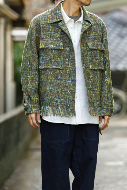 SARTO / 261-03002 MIX TWEED OVER SHIRT - ARMY(HOME SPUN)