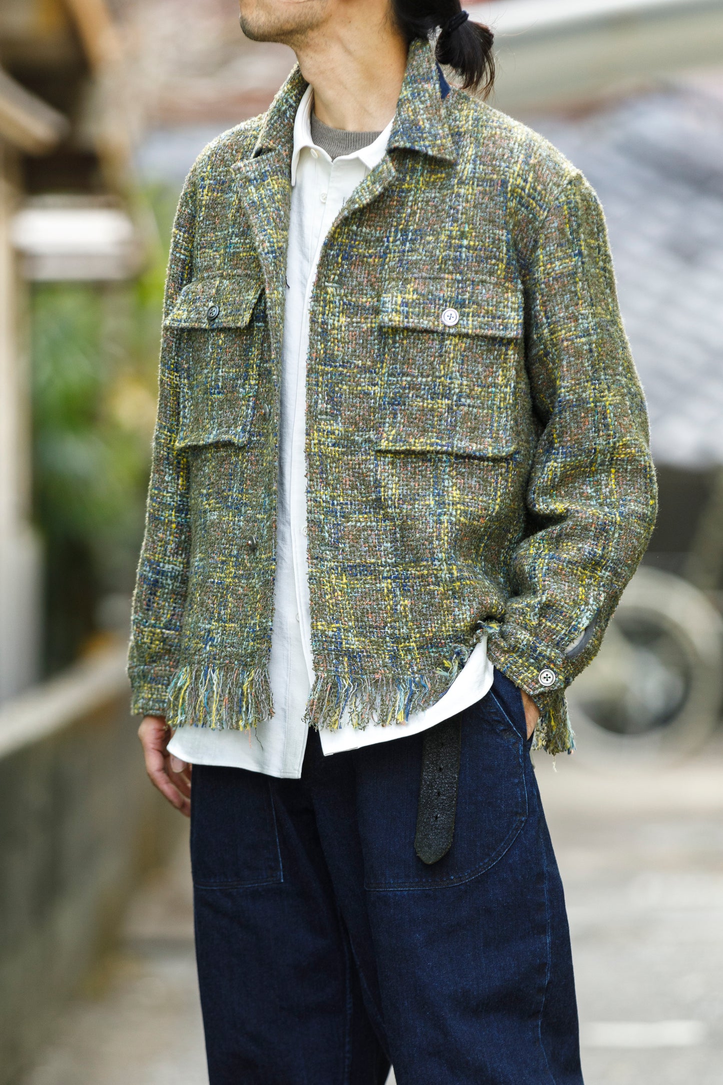 SARTO / 261-03002 MIX TWEED OVER SHIRT - ARMY(HOME SPUN)