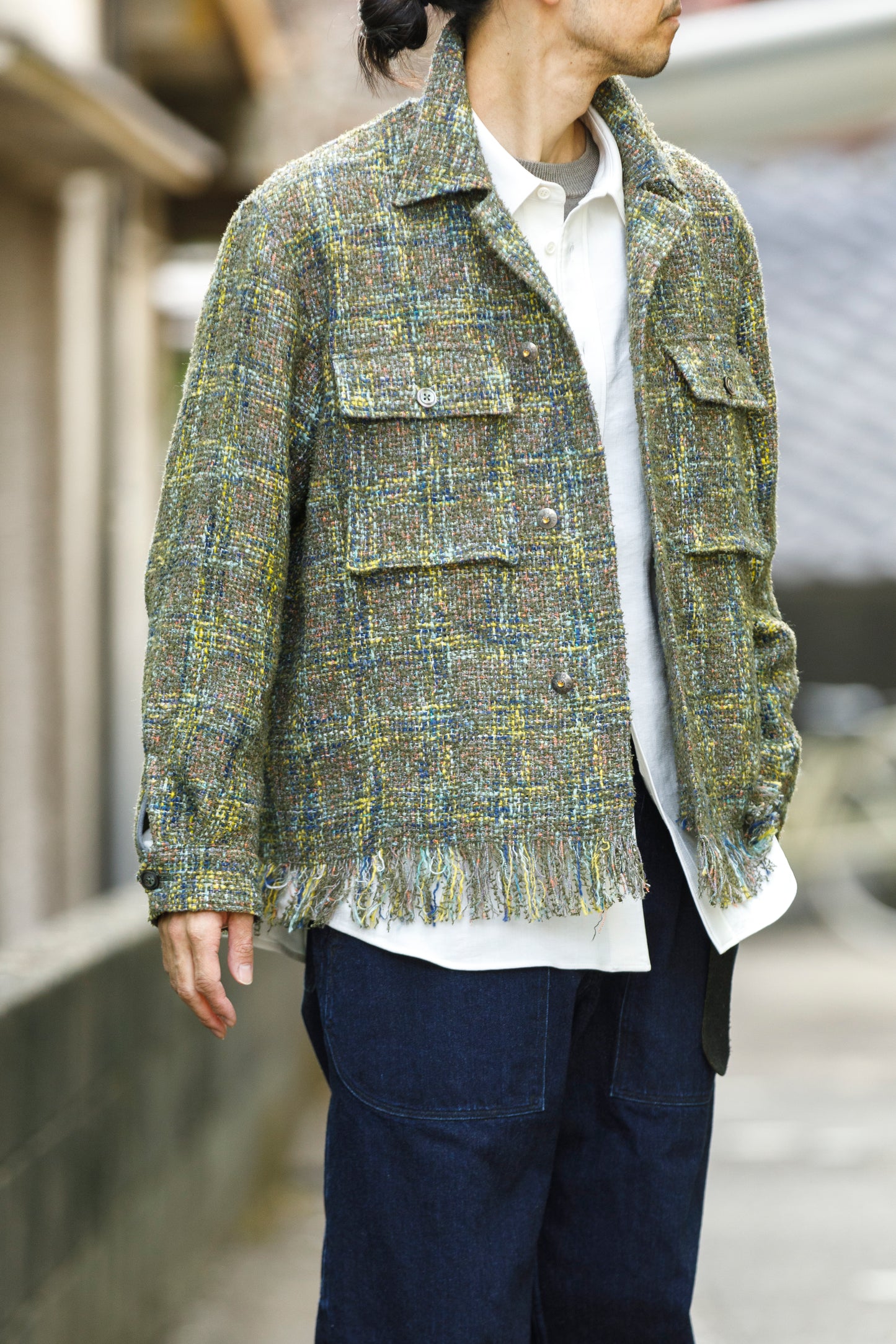 SARTO / 261-03002 MIX TWEED OVER SHIRT - ARMY(HOME SPUN)