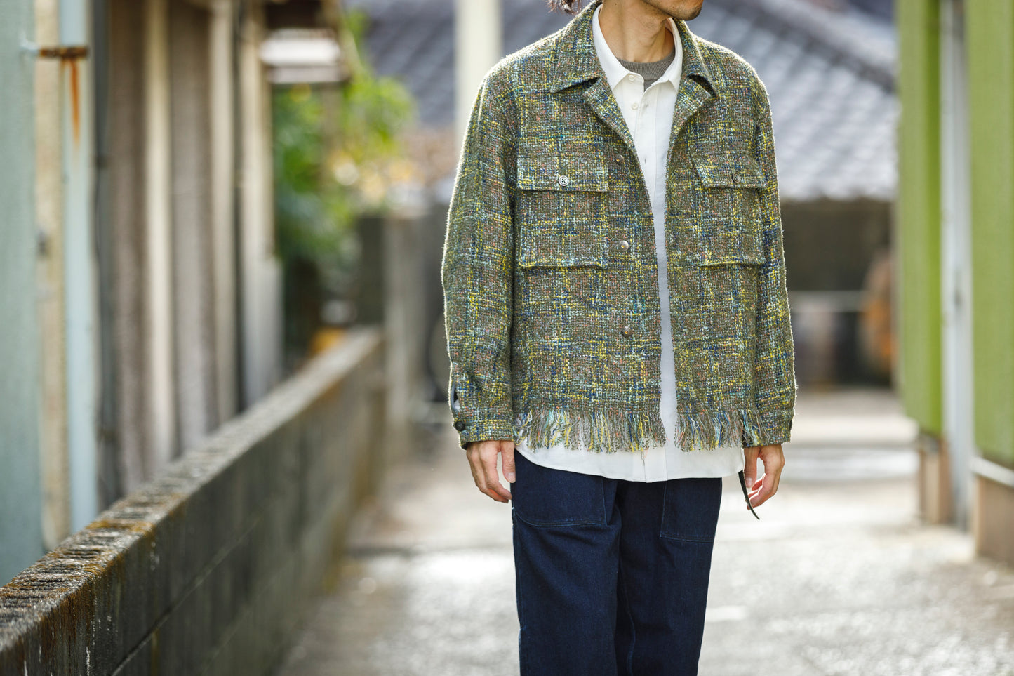 SARTO / 261-03002 MIX TWEED OVER SHIRT - ARMY(HOME SPUN)