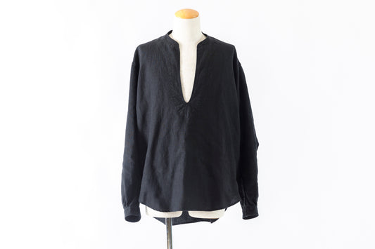 SARTO / 261-2001 STAND COLLAR SKIPPER SHIRT - BLACK