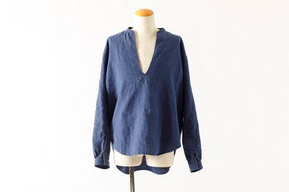 SARTO / 261-2001 STAND COLLAR SKIPPER SHIRT - INK BLUE