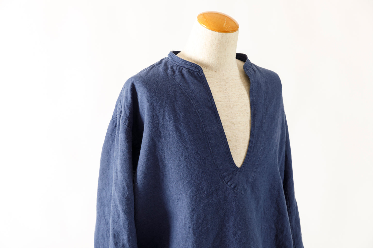 SARTO / 261-2001 STAND COLLAR SKIPPER SHIRT - INK BLUE
