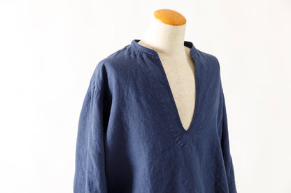 SARTO / 261-2001 STAND COLLAR SKIPPER SHIRT - INK BLUE