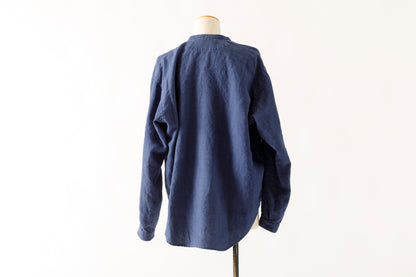 SARTO / 261-2001 STAND COLLAR SKIPPER SHIRT - INK BLUE