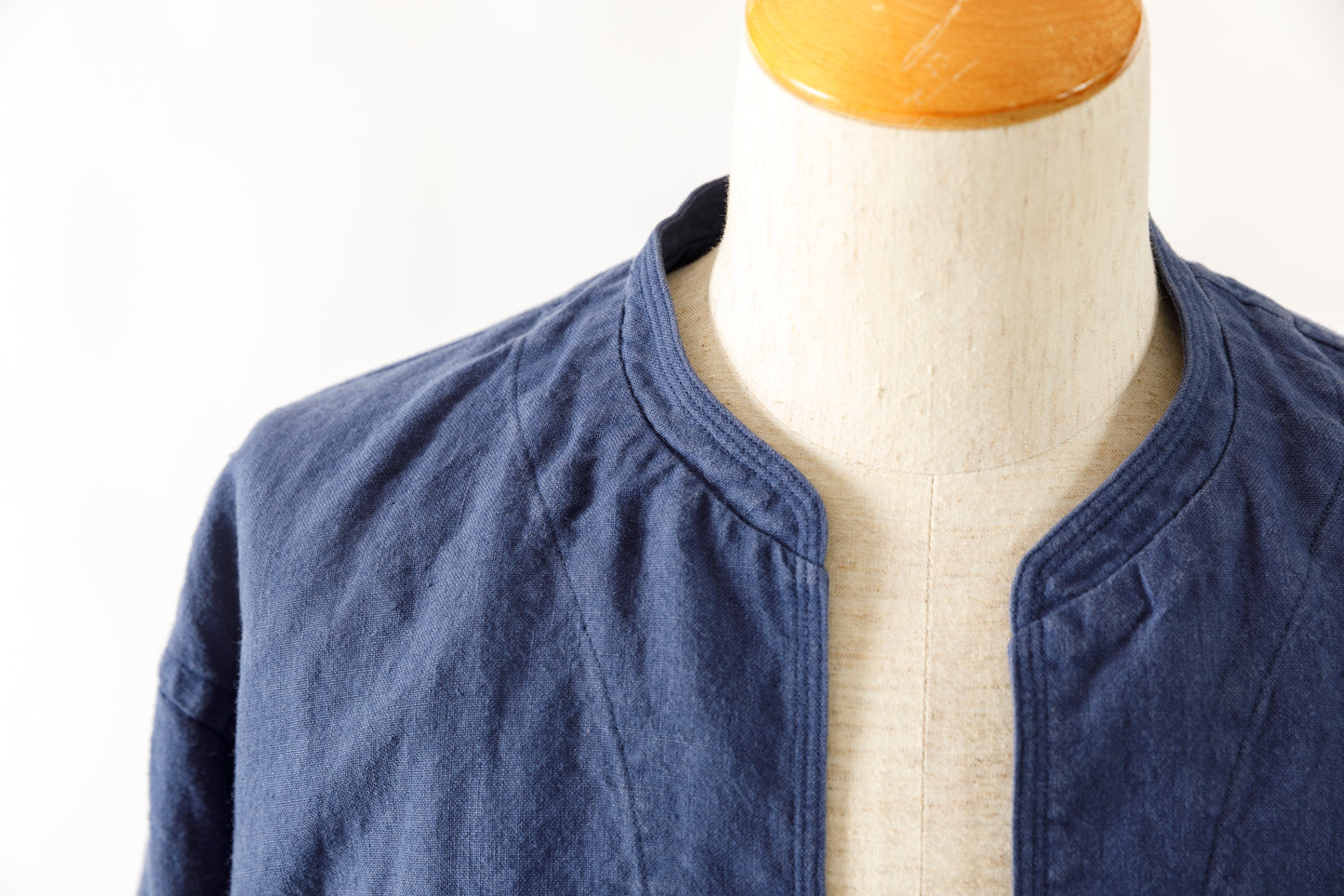 SARTO / 261-2001 STAND COLLAR SKIPPER SHIRT - INK BLUE