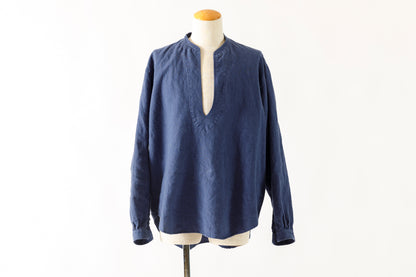 SARTO / 261-2001 STAND COLLAR SKIPPER SHIRT - INK BLUE