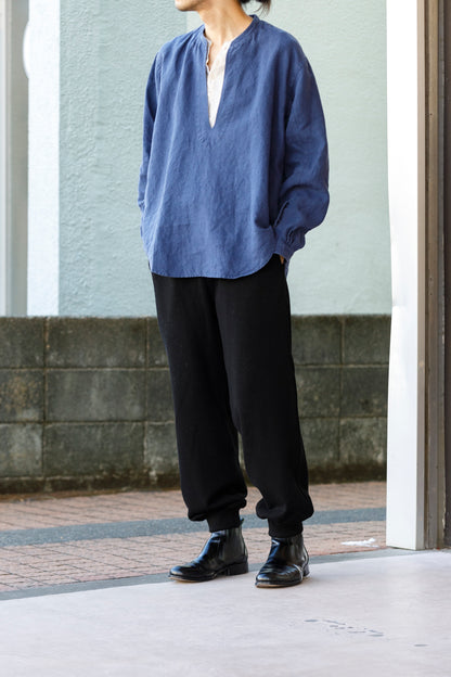 SARTO / 261-2001 STAND COLLAR SKIPPER SHIRT - INK BLUE