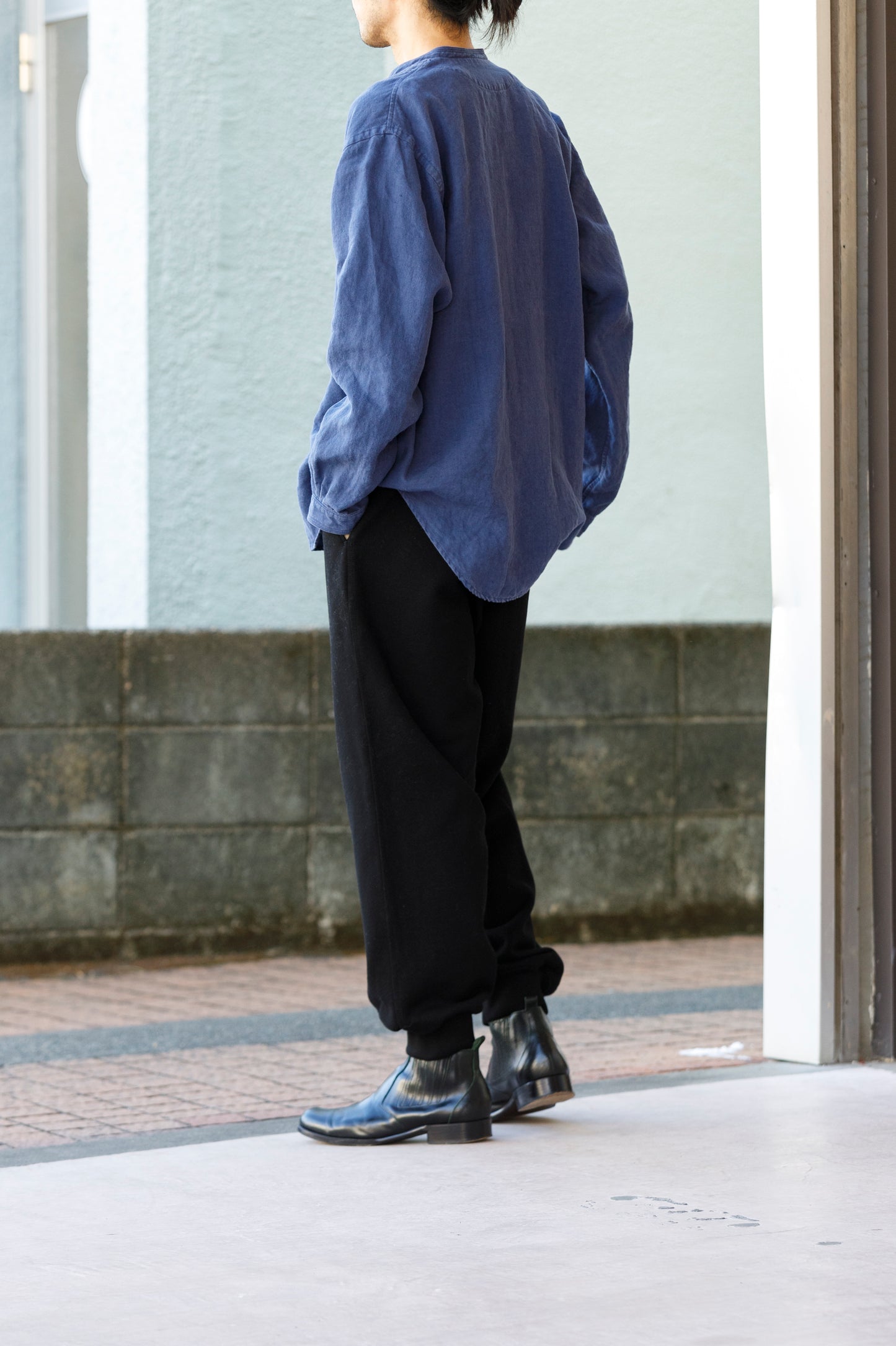 SARTO / 261-2001 STAND COLLAR SKIPPER SHIRT - INK BLUE