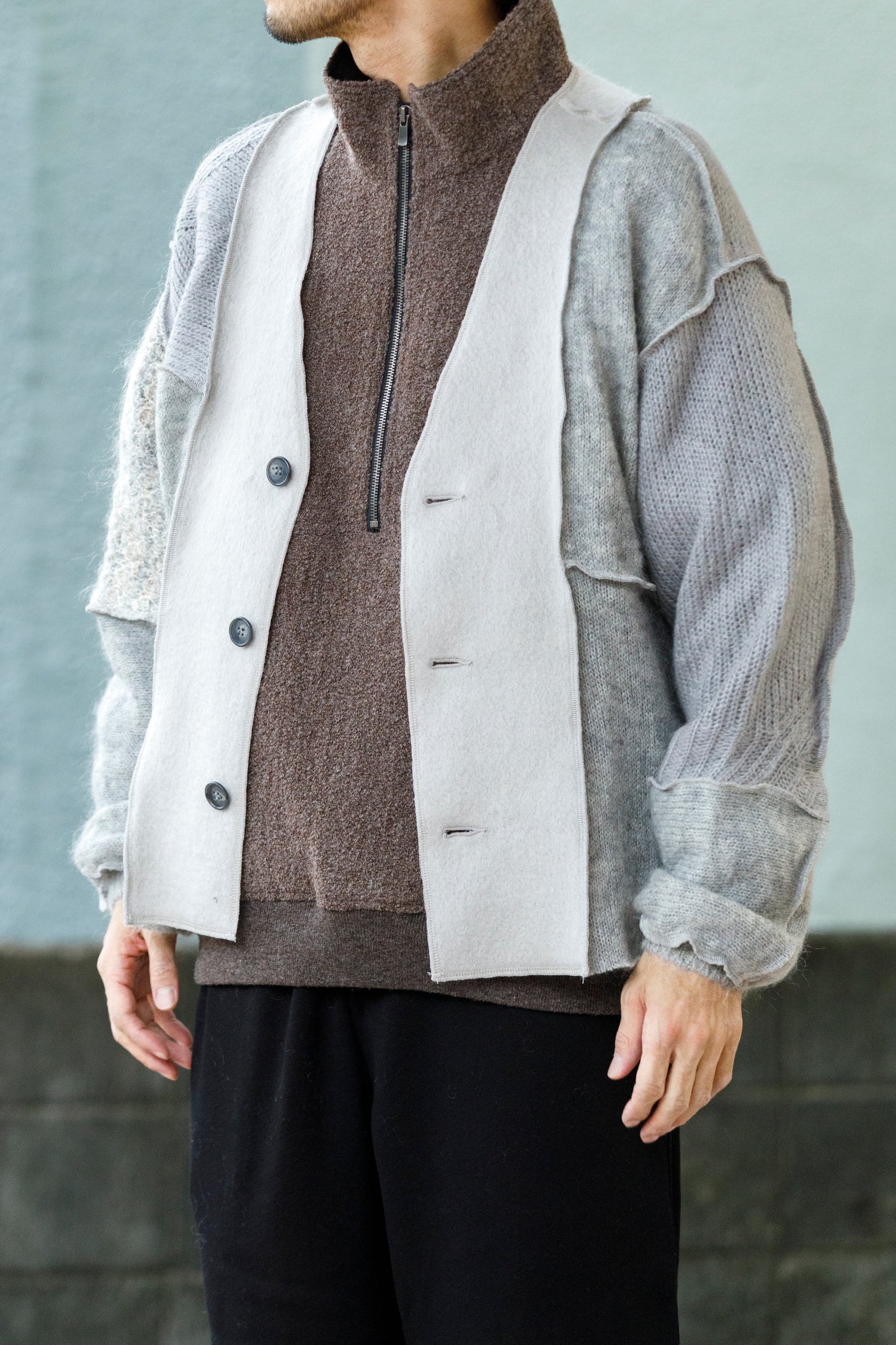 CHANGES / CH5061 Mohair Cardigan - Grey