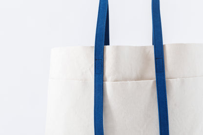 AMIACALVA A-054 WASHED CANVAS 6POCKETS TOTE (M) - NAVY