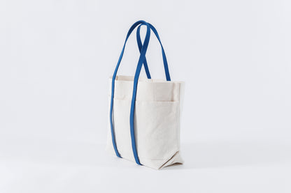 AMIACALVA A-054 WASHED CANVAS 6POCKETS TOTE (M) - NAVY