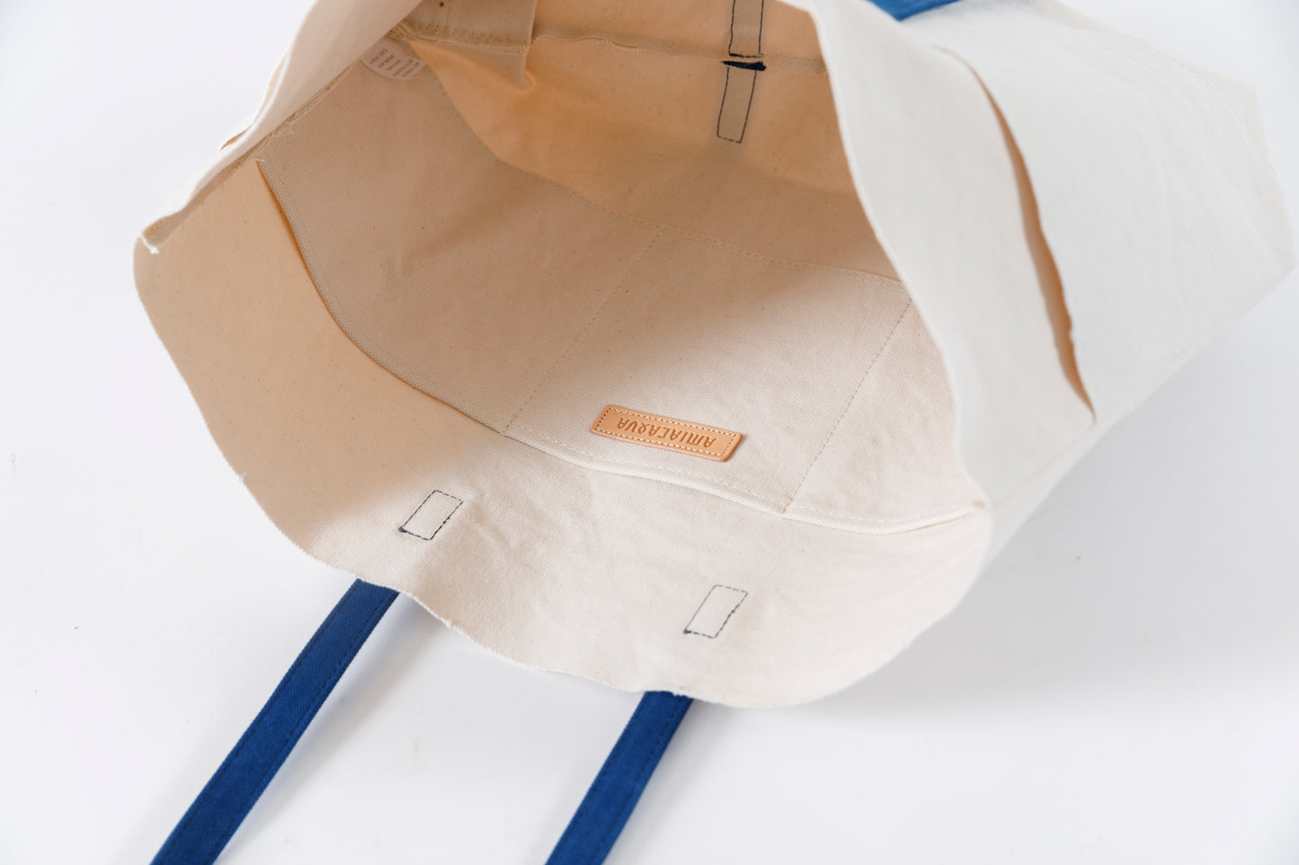 AMIACALVA A-054 WASHED CANVAS 6POCKETS TOTE (M) - NAVY