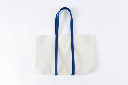 AMIACALVA A-054 WASHED CANVAS 6POCKETS TOTE (M) - NAVY