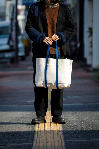 AMIACALVA A-054 WASHED CANVAS 6POCKETS TOTE (M) - NAVY