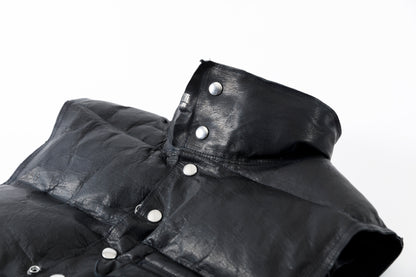 GOODKARMA DEVELOPMENT / LEATHER DOWN VEST"GRIZZLY" - BACK / Size 3