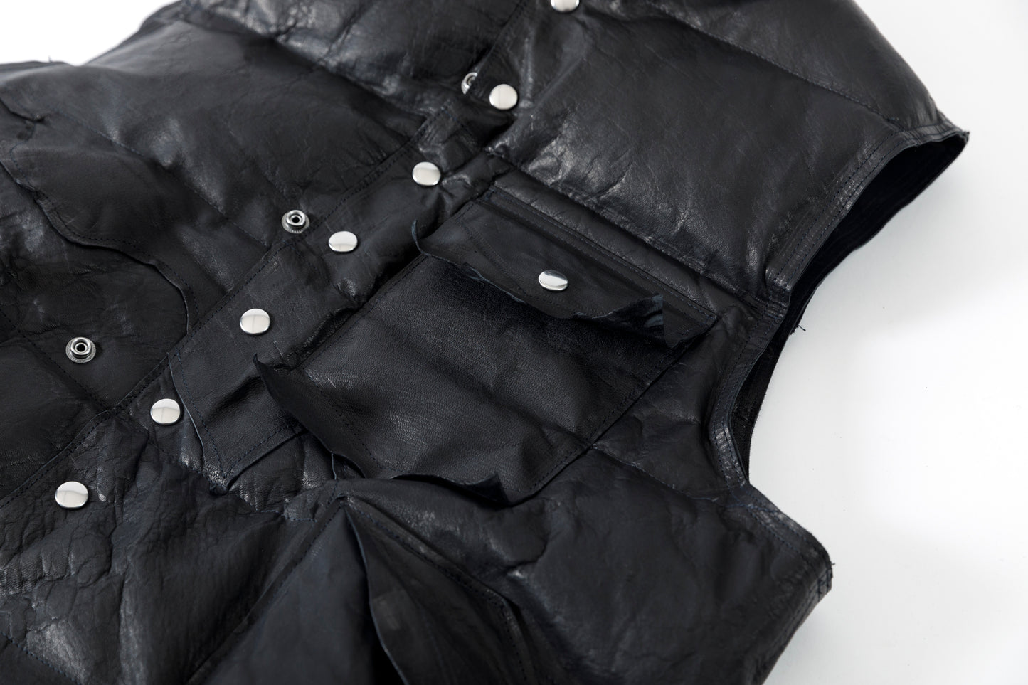 GOODKARMA DEVELOPMENT / LEATHER DOWN VEST"GRIZZLY" - BACK / Size 3