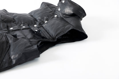 GOODKARMA DEVELOPMENT / LEATHER DOWN VEST"GRIZZLY" - BACK / Size 3