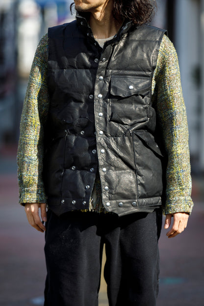 GOODKARMA DEVELOPMENT / LEATHER DOWN VEST"GRIZZLY" - BACK / Size 3