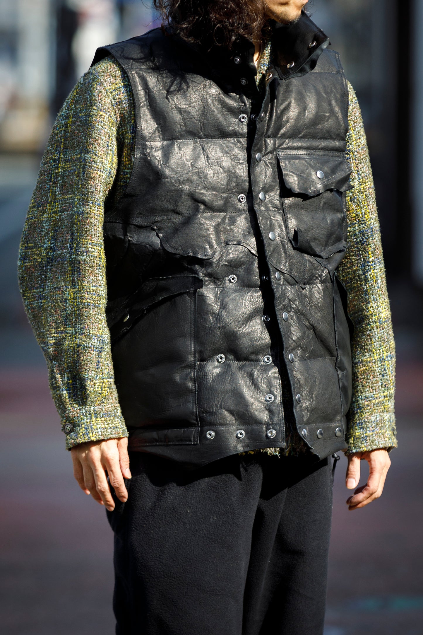 GOODKARMA DEVELOPMENT / LEATHER DOWN VEST"GRIZZLY" - BACK / Size 3