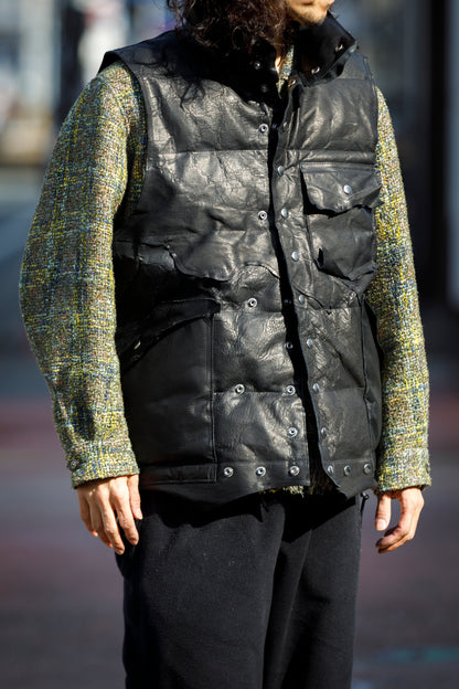 GOODKARMA DEVELOPMENT / LEATHER DOWN VEST"GRIZZLY" - BACK / Size 3