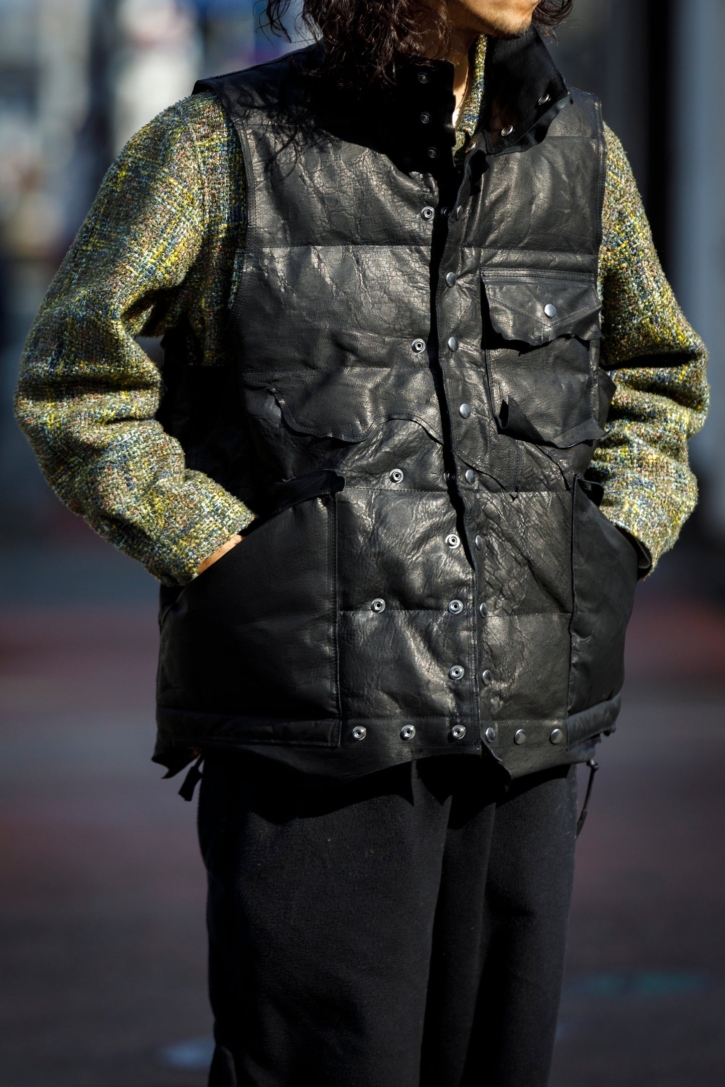 GOODKARMA DEVELOPMENT / LEATHER DOWN VEST"GRIZZLY" - BACK / Size 3