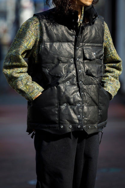 GOODKARMA DEVELOPMENT / LEATHER DOWN VEST"GRIZZLY" - BACK / Size 3