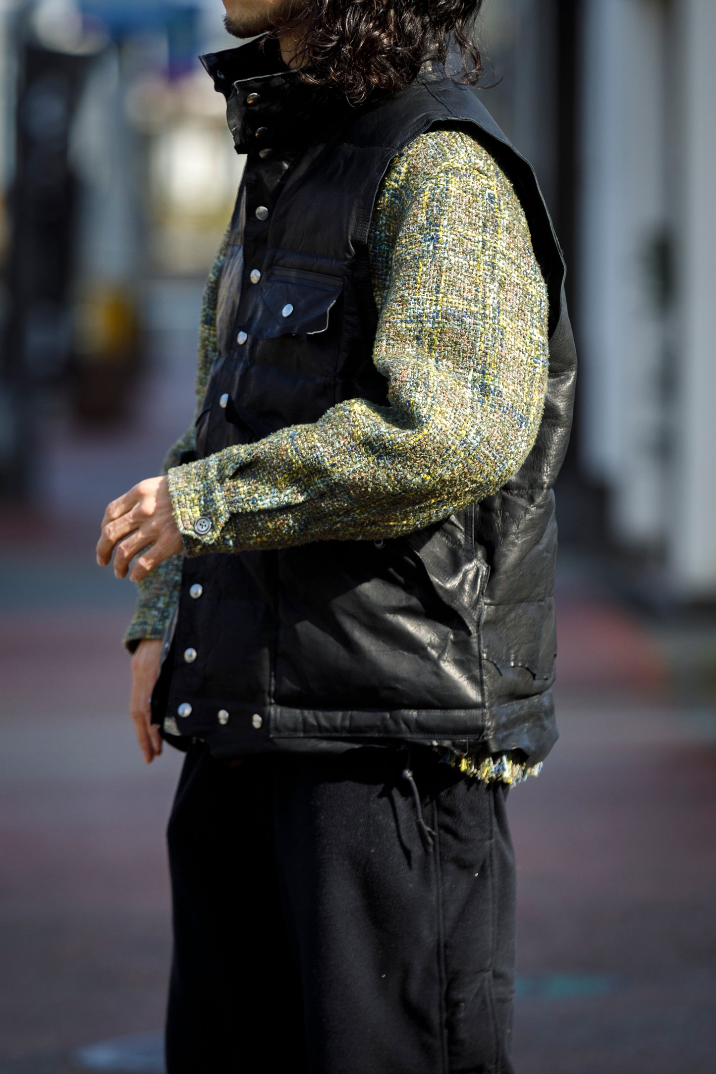 GOODKARMA DEVELOPMENT / LEATHER DOWN VEST"GRIZZLY" - BACK / Size 3