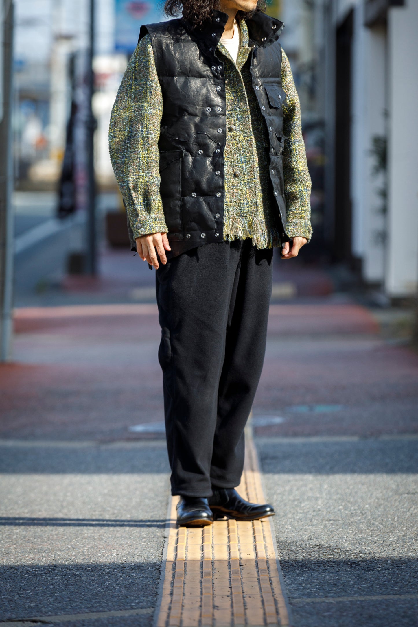 GOODKARMA DEVELOPMENT / LEATHER DOWN VEST"GRIZZLY" - BACK / Size 3