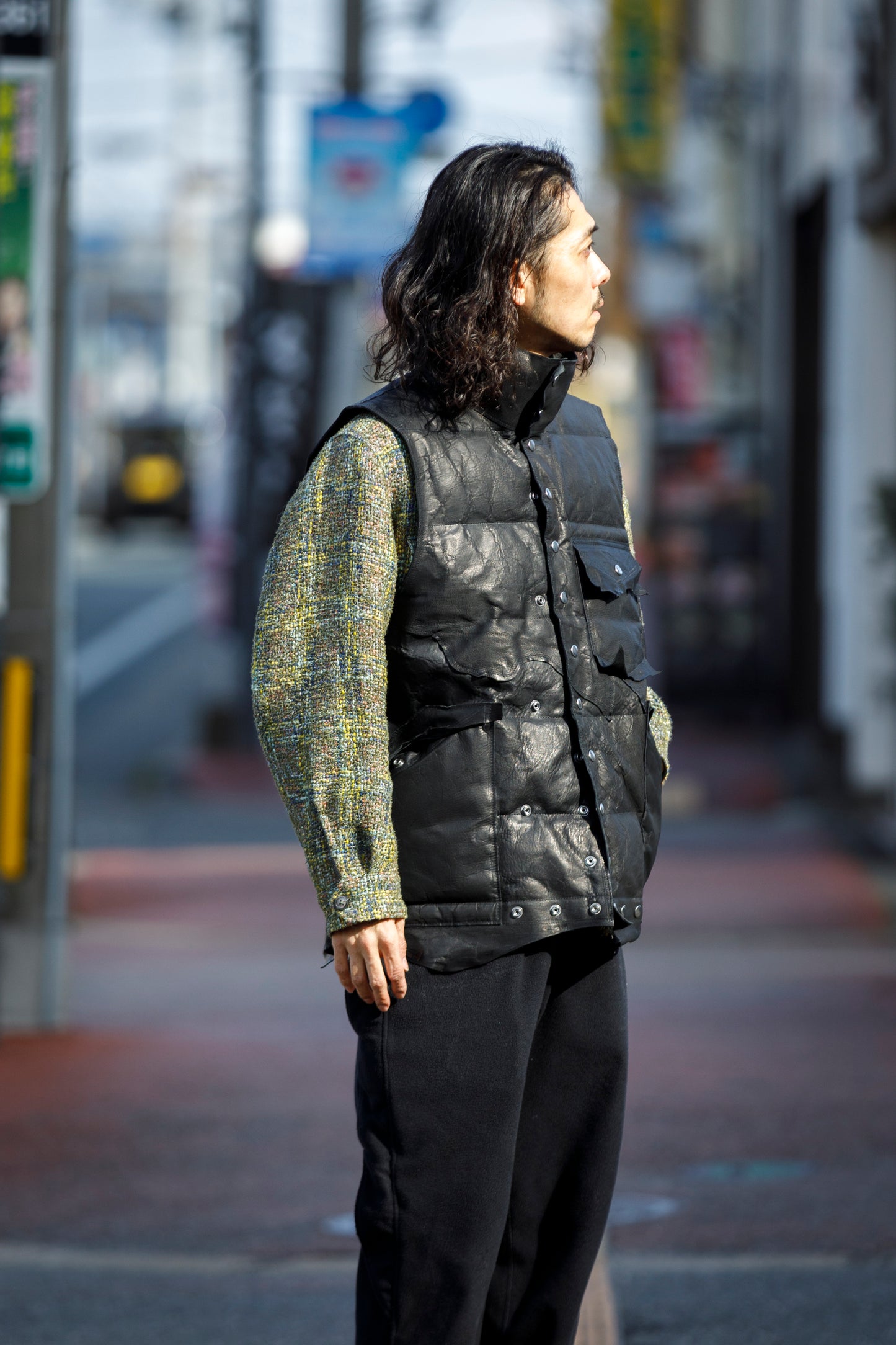 GOODKARMA DEVELOPMENT / LEATHER DOWN VEST"GRIZZLY" - BACK / Size 3