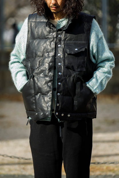 GOODKARMA DEVELOPMENT / LEATHER DOWN VEST"GRIZZLY" - BACK / Size 3